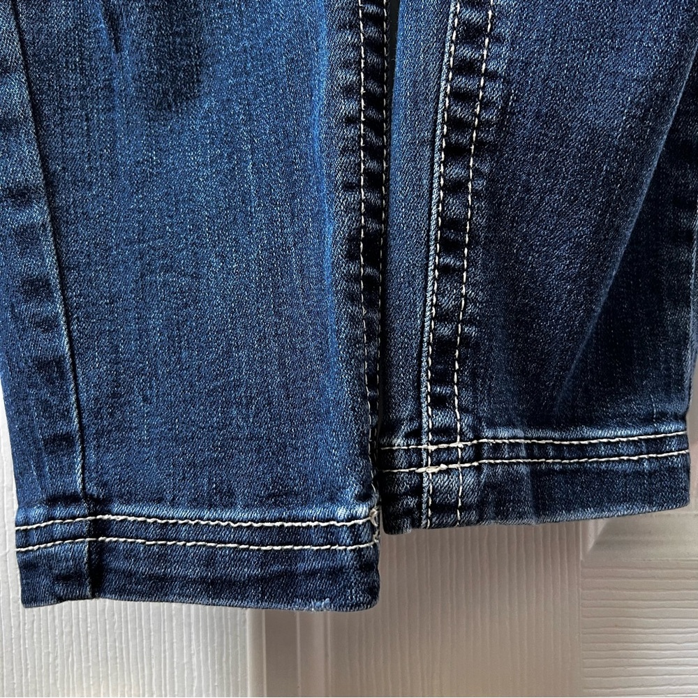 Rocks & Indigo Blue Denim Distressed Jeans, Size 14 - Picture 6 of 8